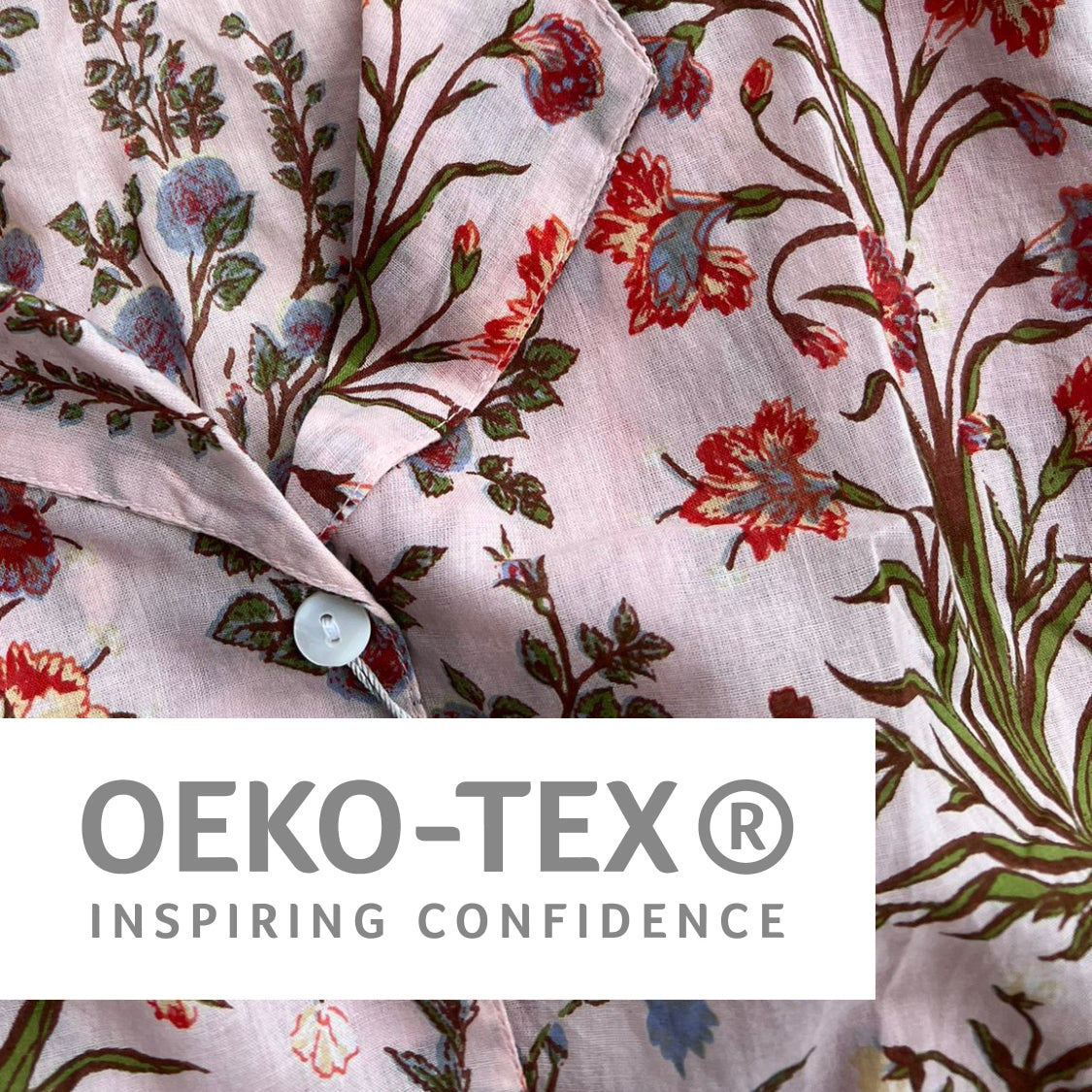 Cotton Kimono Robe in Blush Flower