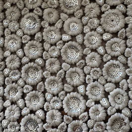 EMBROIDERED THREADWORK TULLE