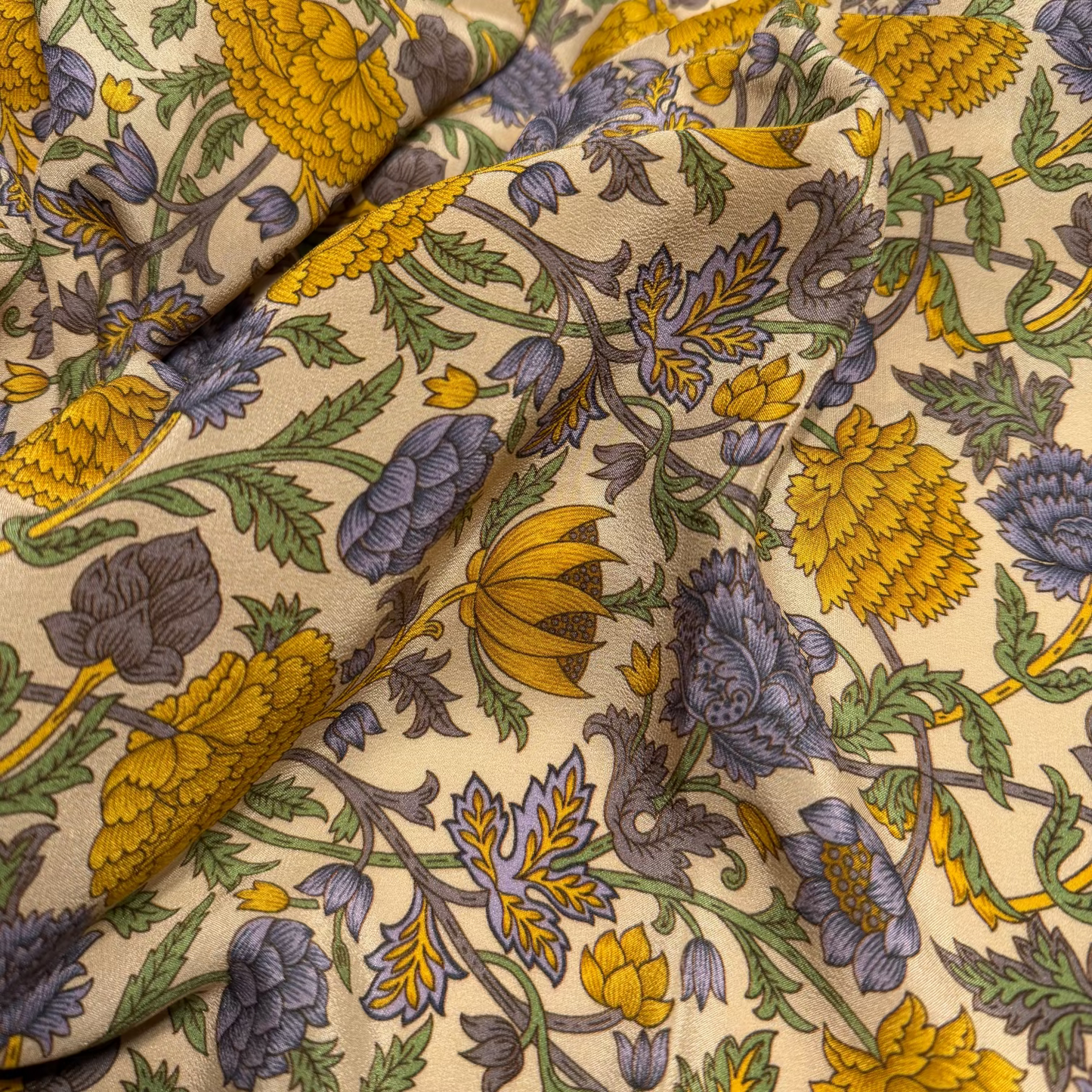 MUSTARD FLORAL CREPE DE CHINE