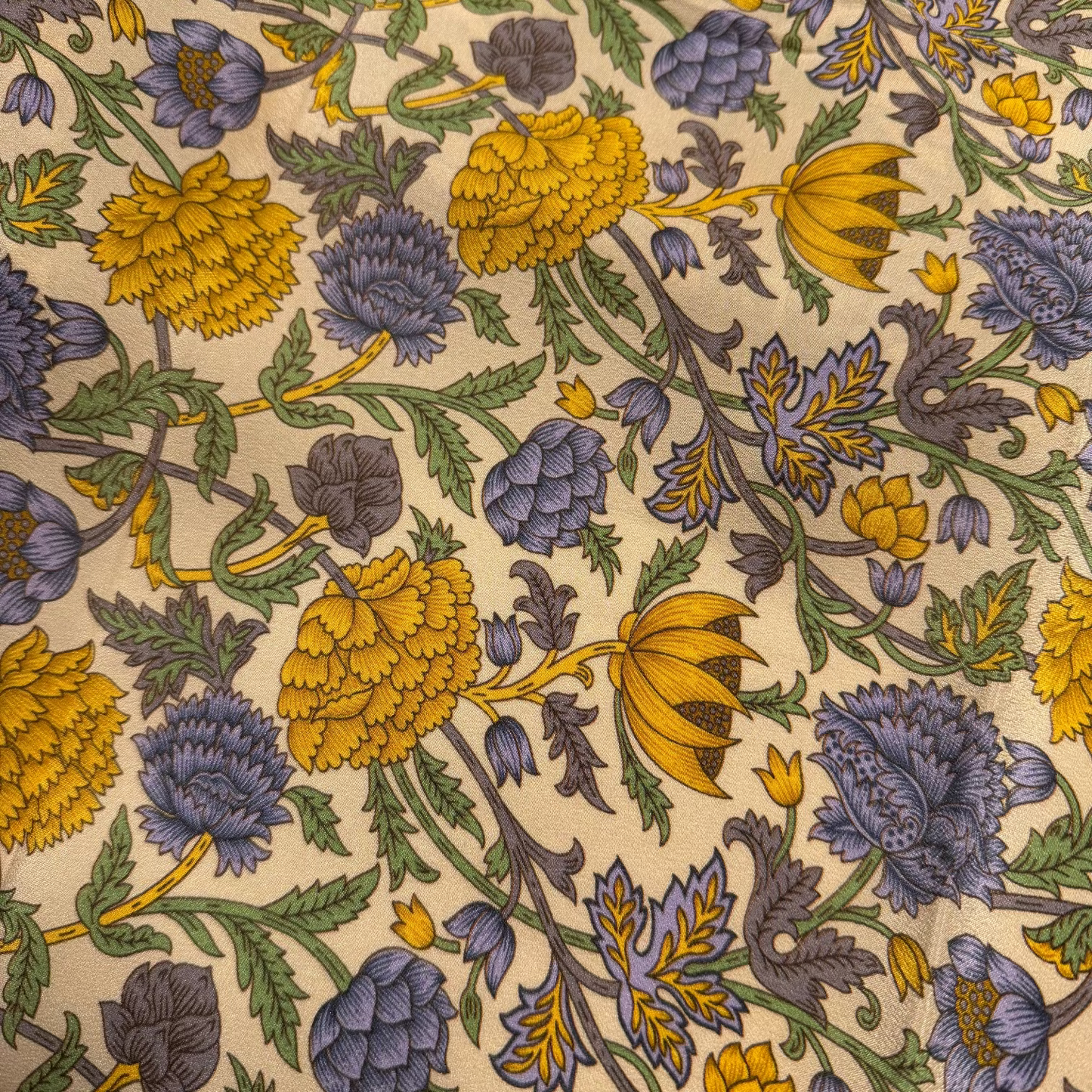 MUSTARD FLORAL CREPE DE CHINE