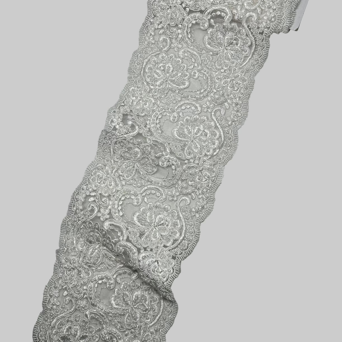 WIDE BEADED BRIDAL TRIM