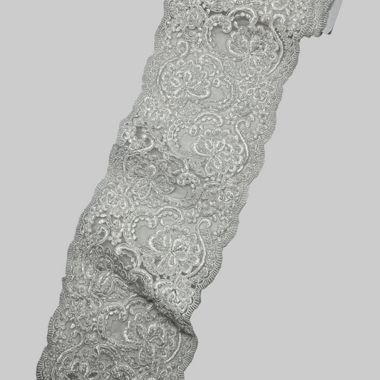 WIDE BEADED BRIDAL TRIM