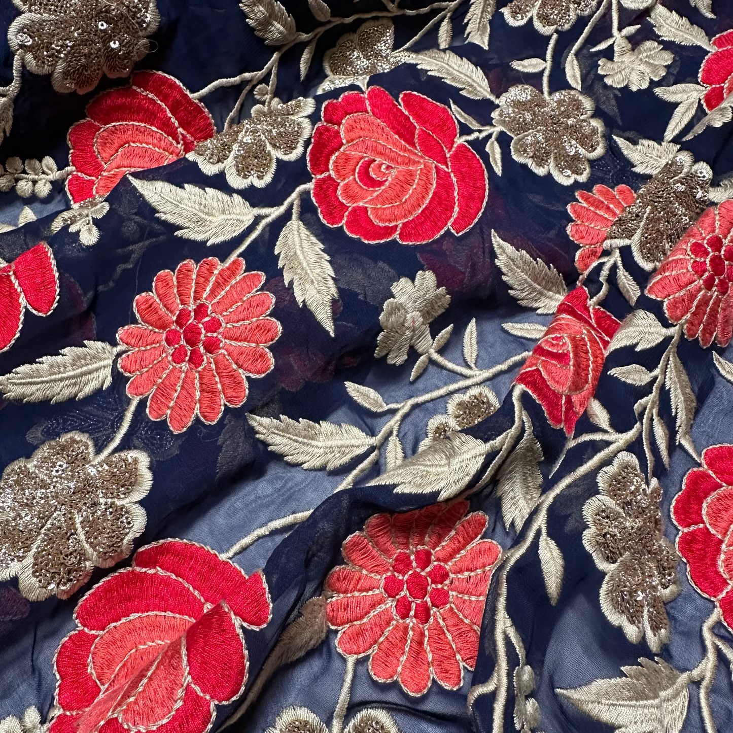 EMBROIDERED SEQUINNED GEORGETTE