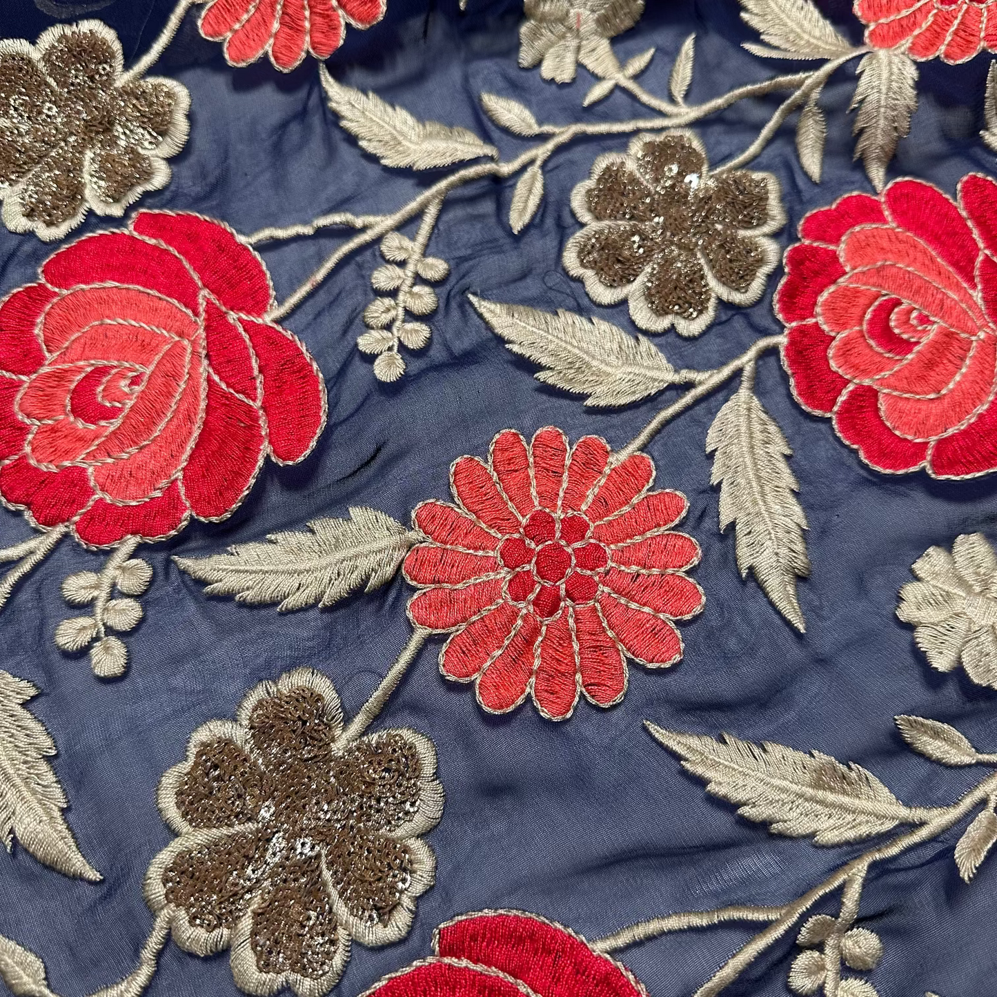 EMBROIDERED SEQUINNED GEORGETTE
