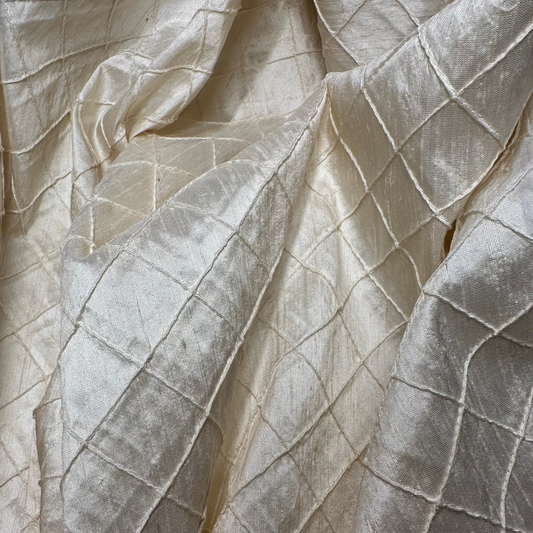PINTUCK IVORY DUPION SILK