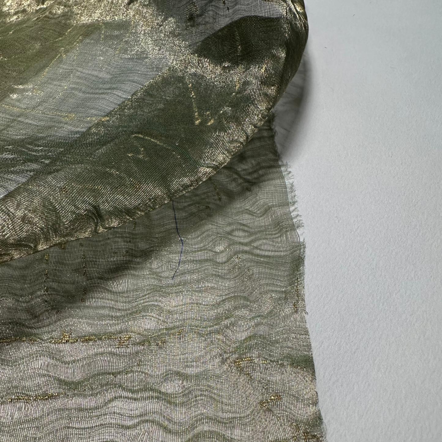 METALLIC GREEN SILK ORGANZA
