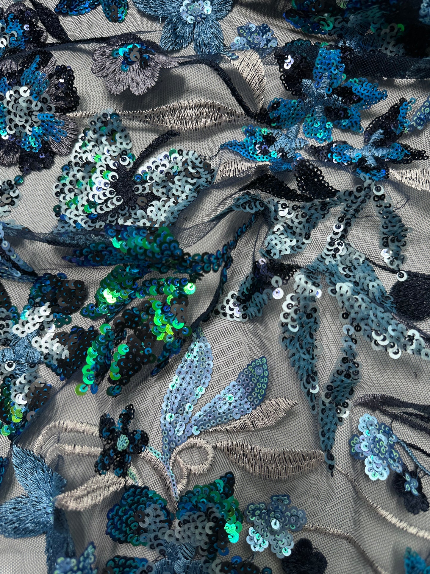 EMBROIDERED SEQUINNED TULLE