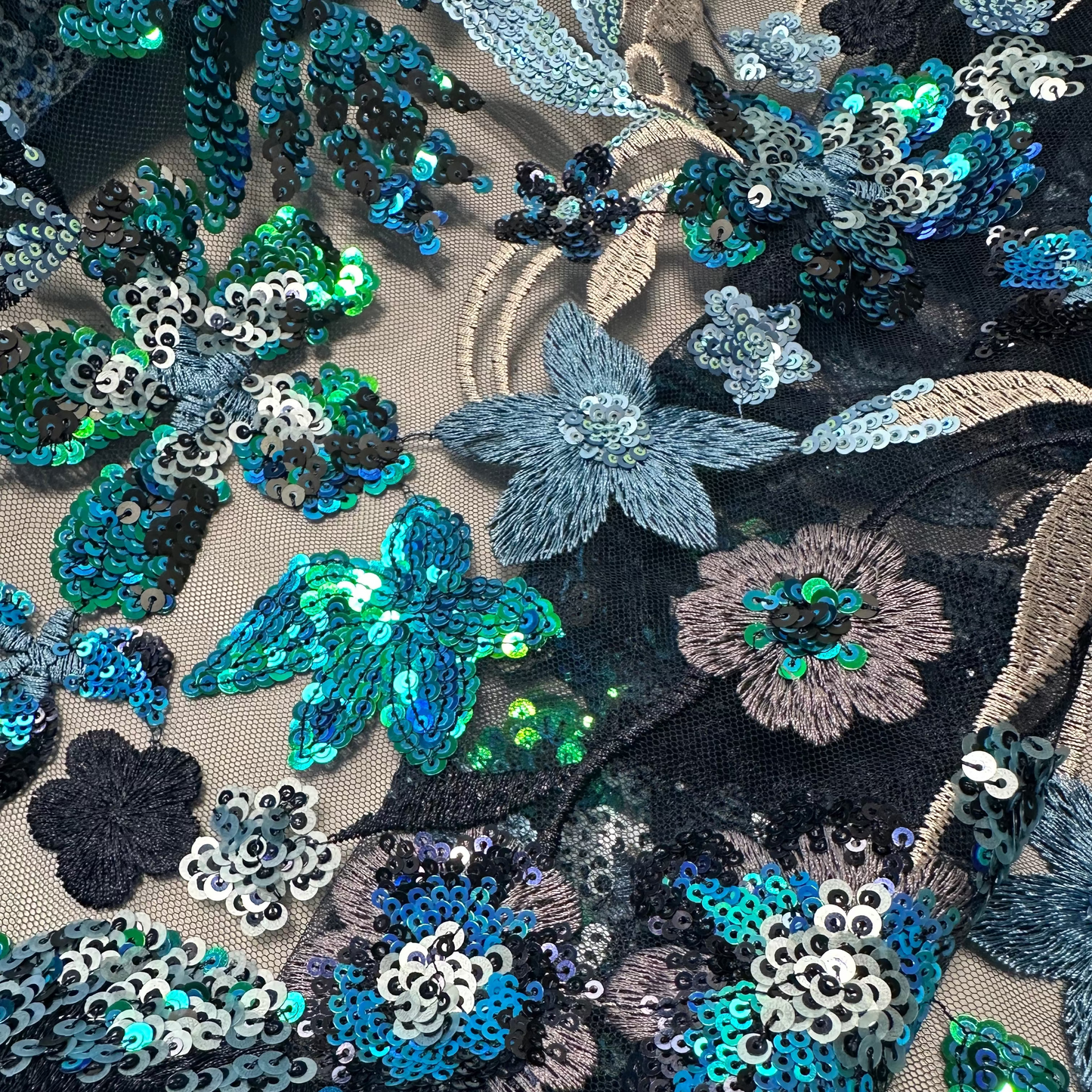 EMBROIDERED SEQUINNED TULLE