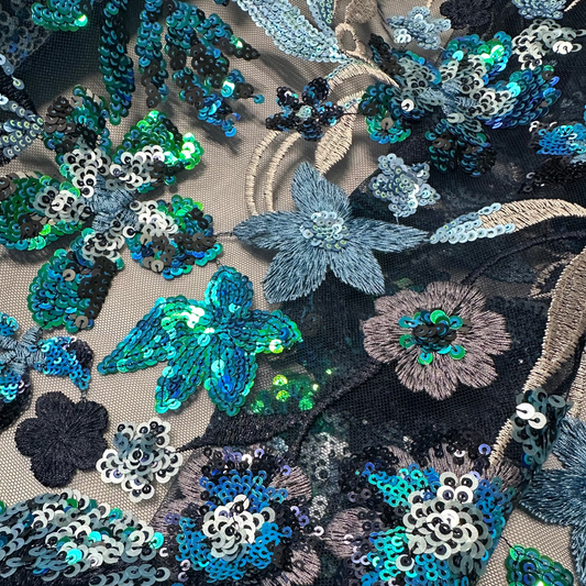 EMBROIDERED SEQUINNED TULLE