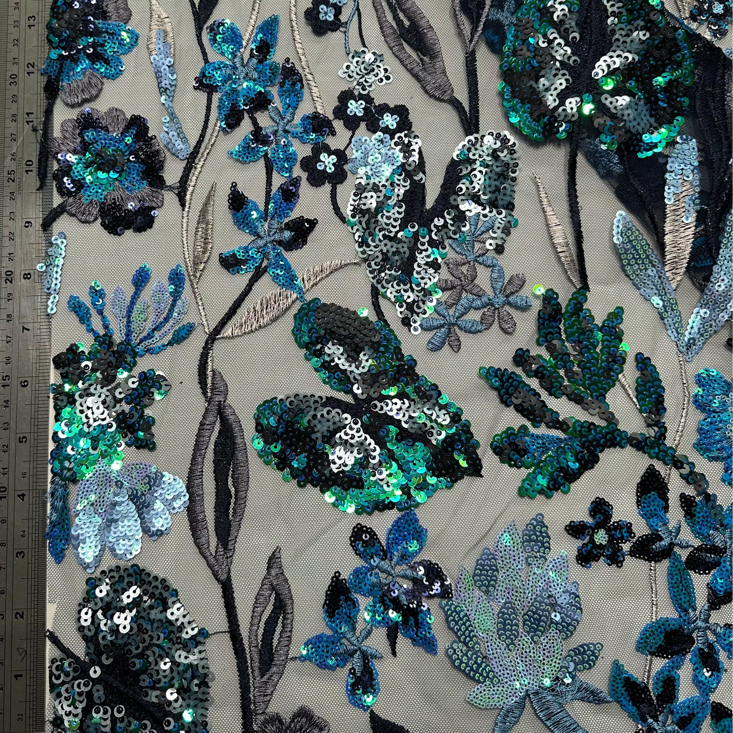 EMBROIDERED SEQUINNED TULLE