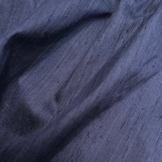 NAVY DUPION SILK