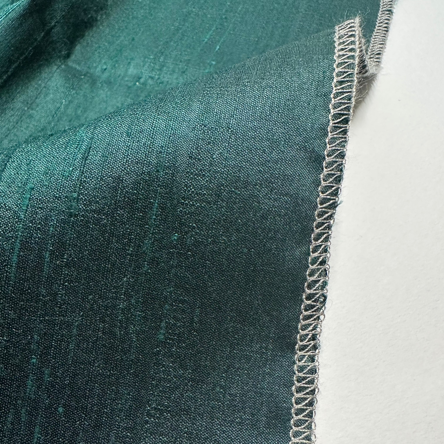 HUNTER GREEN DUPION SILK