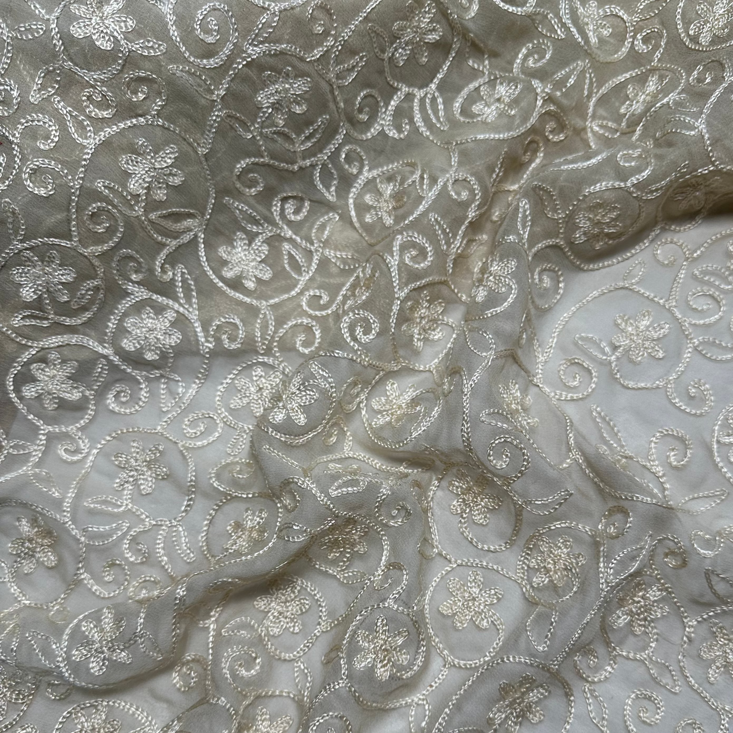 EMBROIDERED SILK GEORGETTE