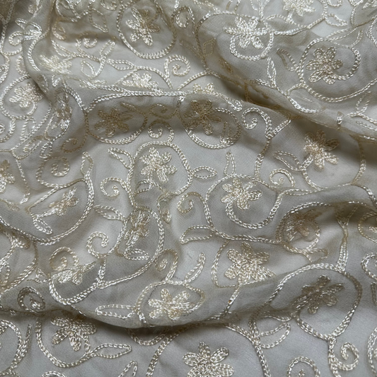 EMBROIDERED SILK GEORGETTE