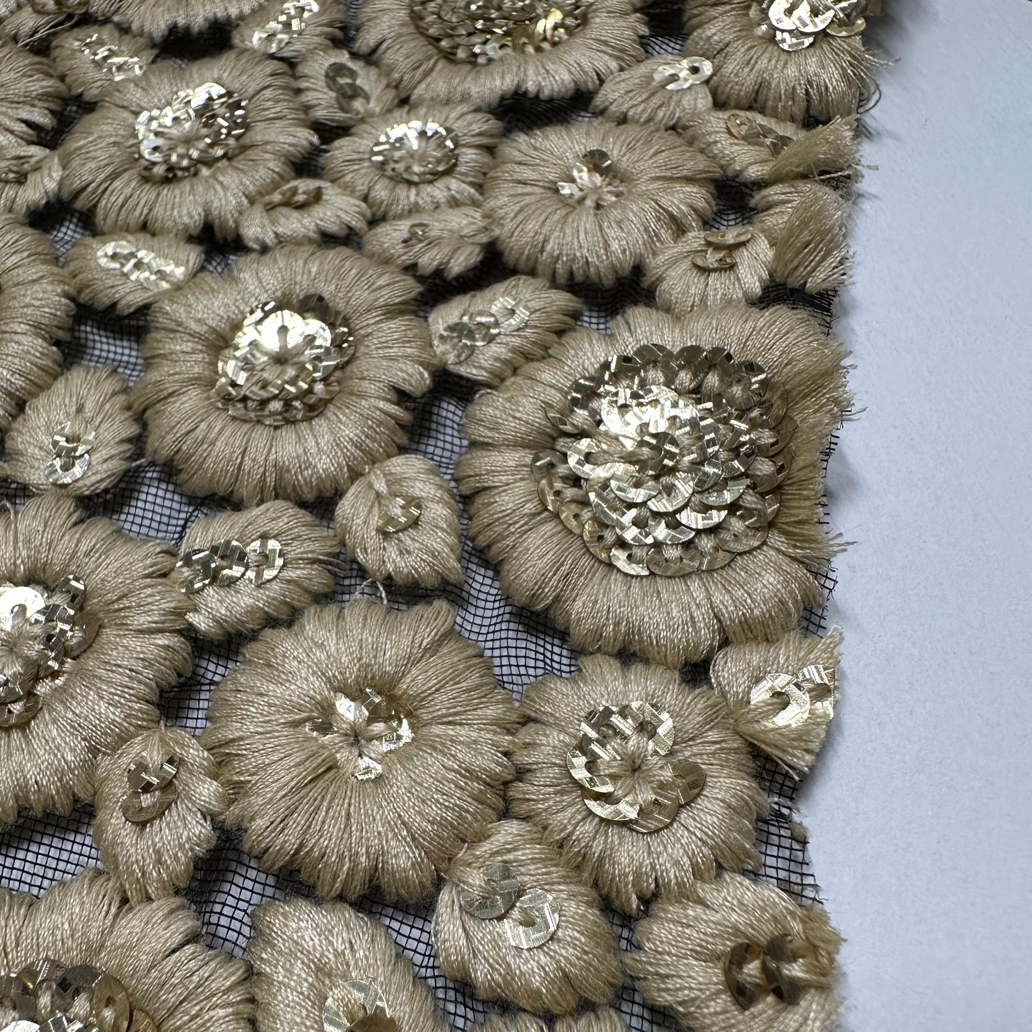 EMBROIDERED THREADWORK TULLE