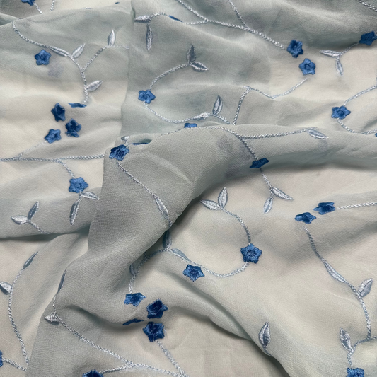 EMBROIDERED SILK GEORGETTE