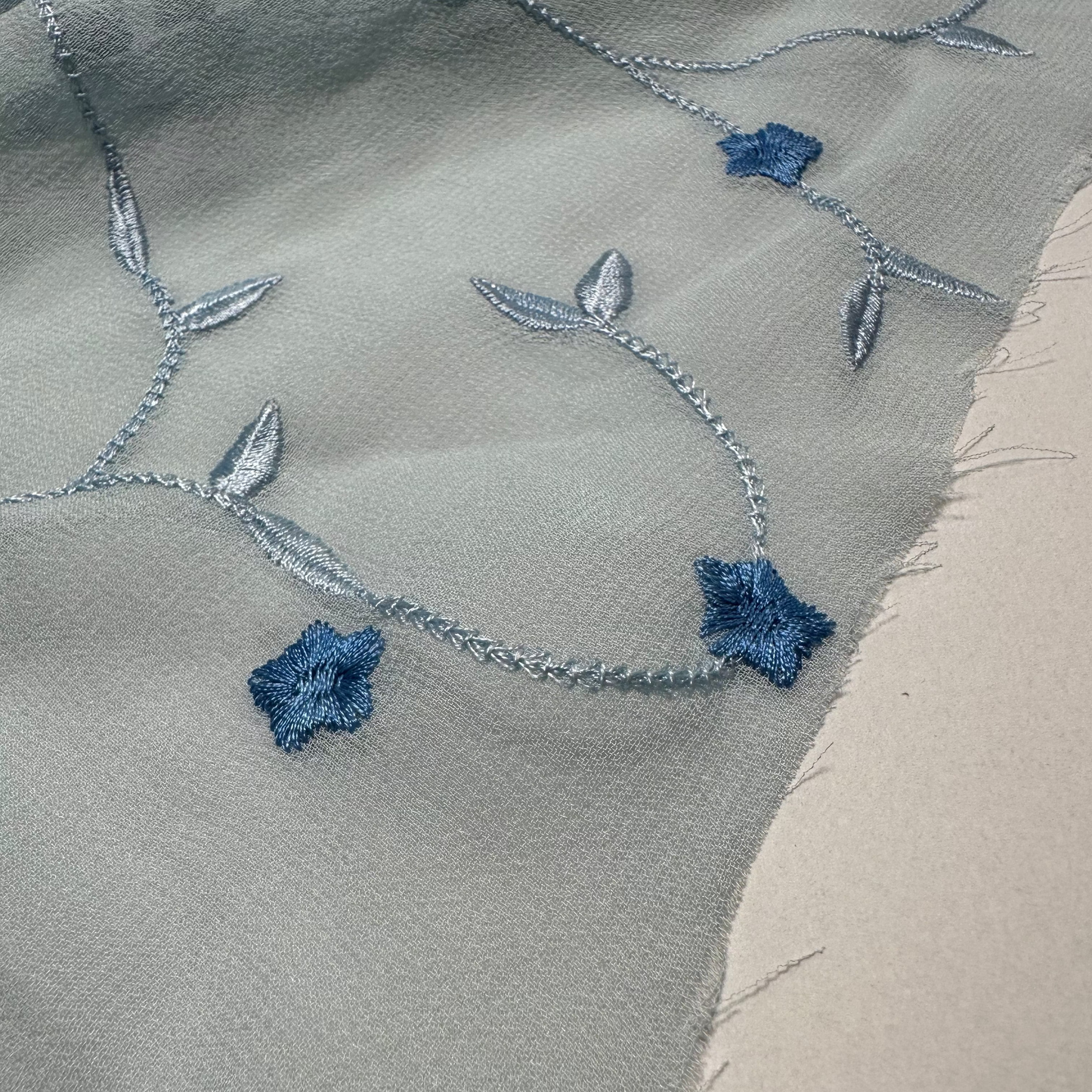 EMBROIDERED SILK GEORGETTE