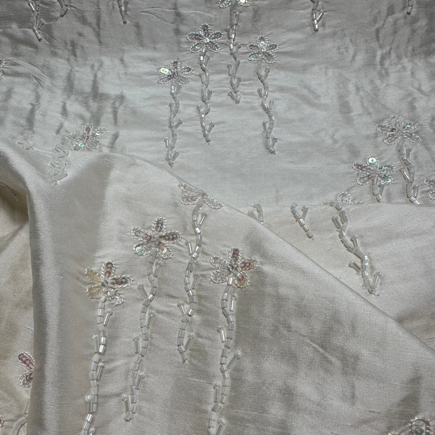 EMBROIDERED SEQUIN POWERLOOM SILK