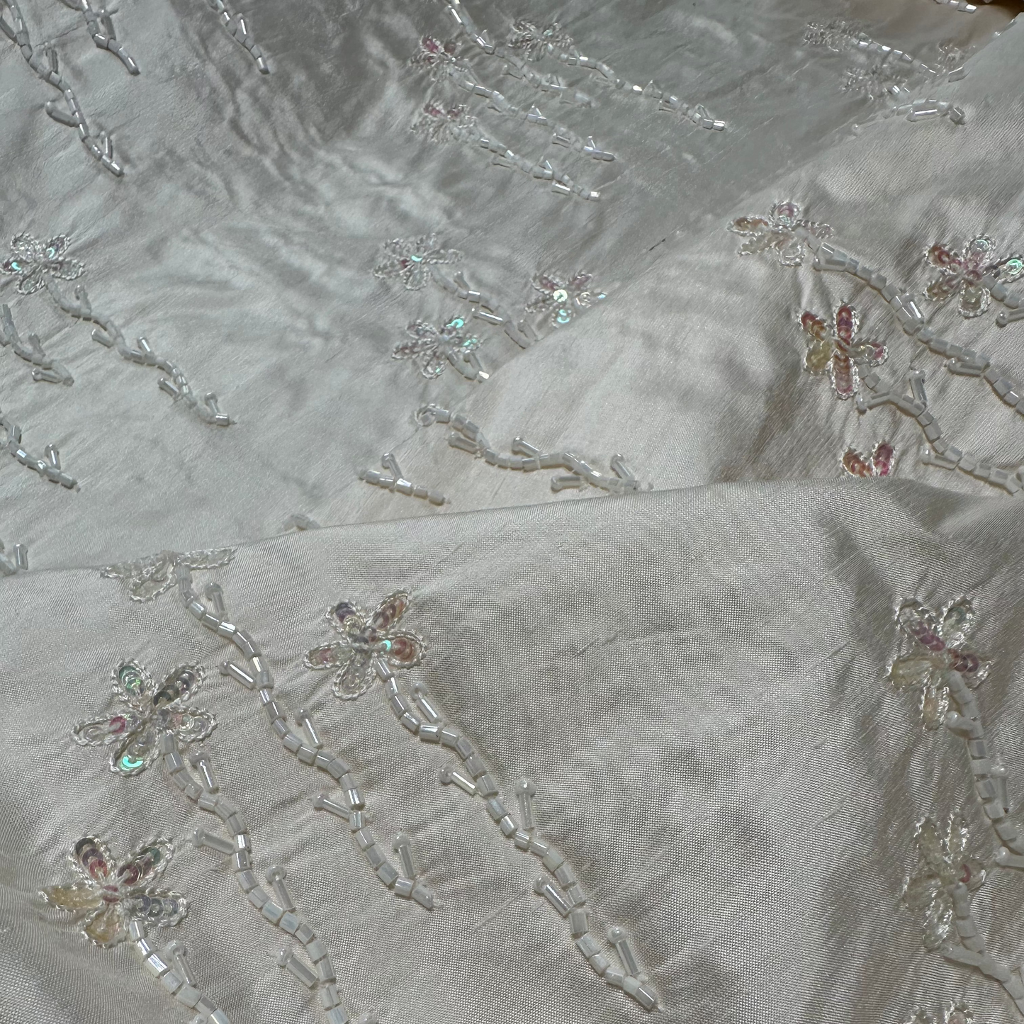 EMBROIDERED SEQUIN POWERLOOM SILK