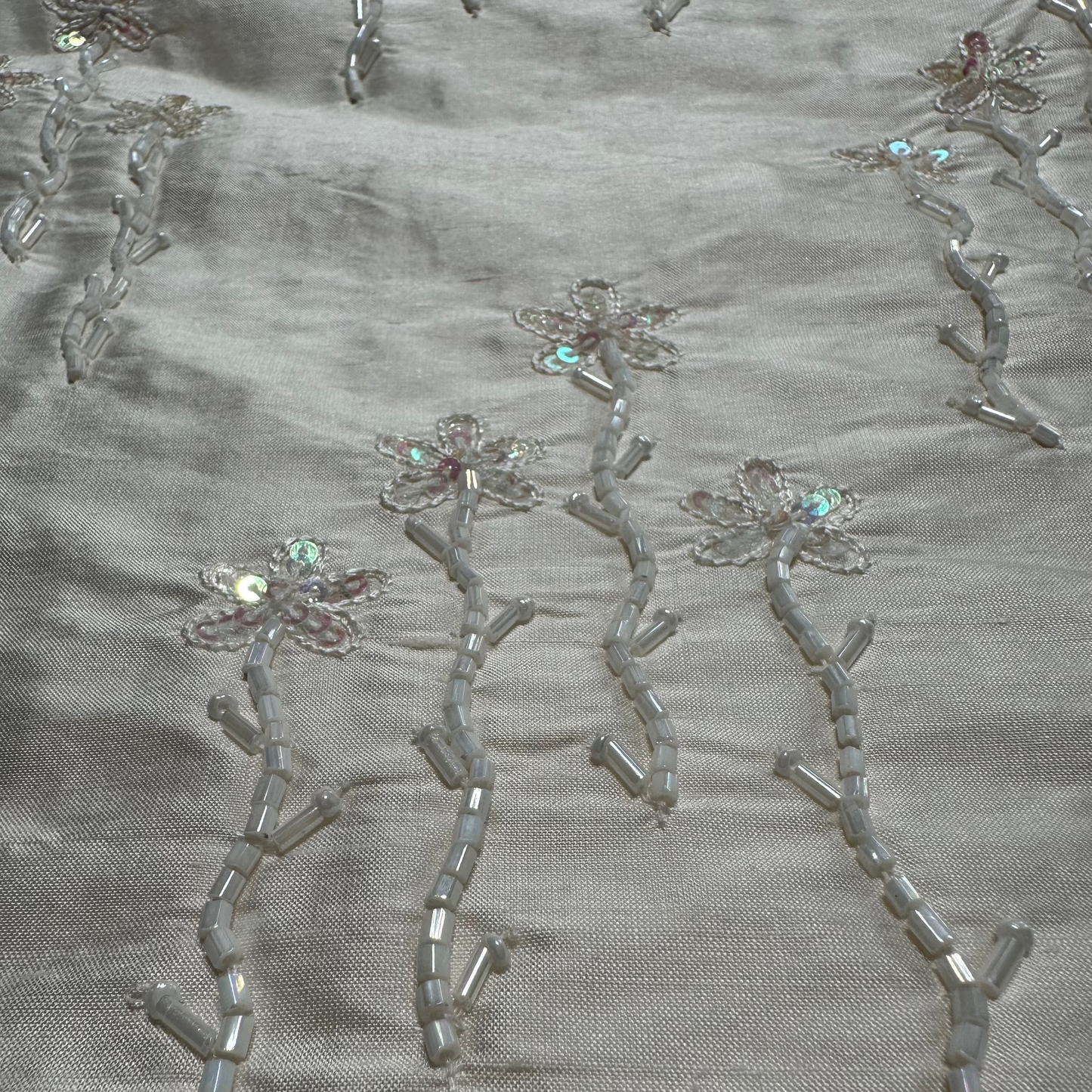 EMBROIDERED SEQUIN POWERLOOM SILK