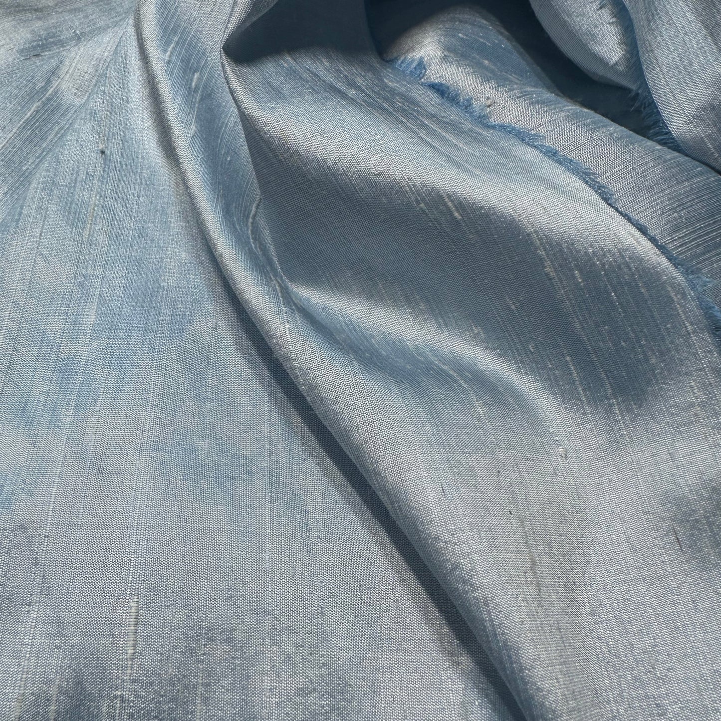 POWDER BLUE DUPION SILK