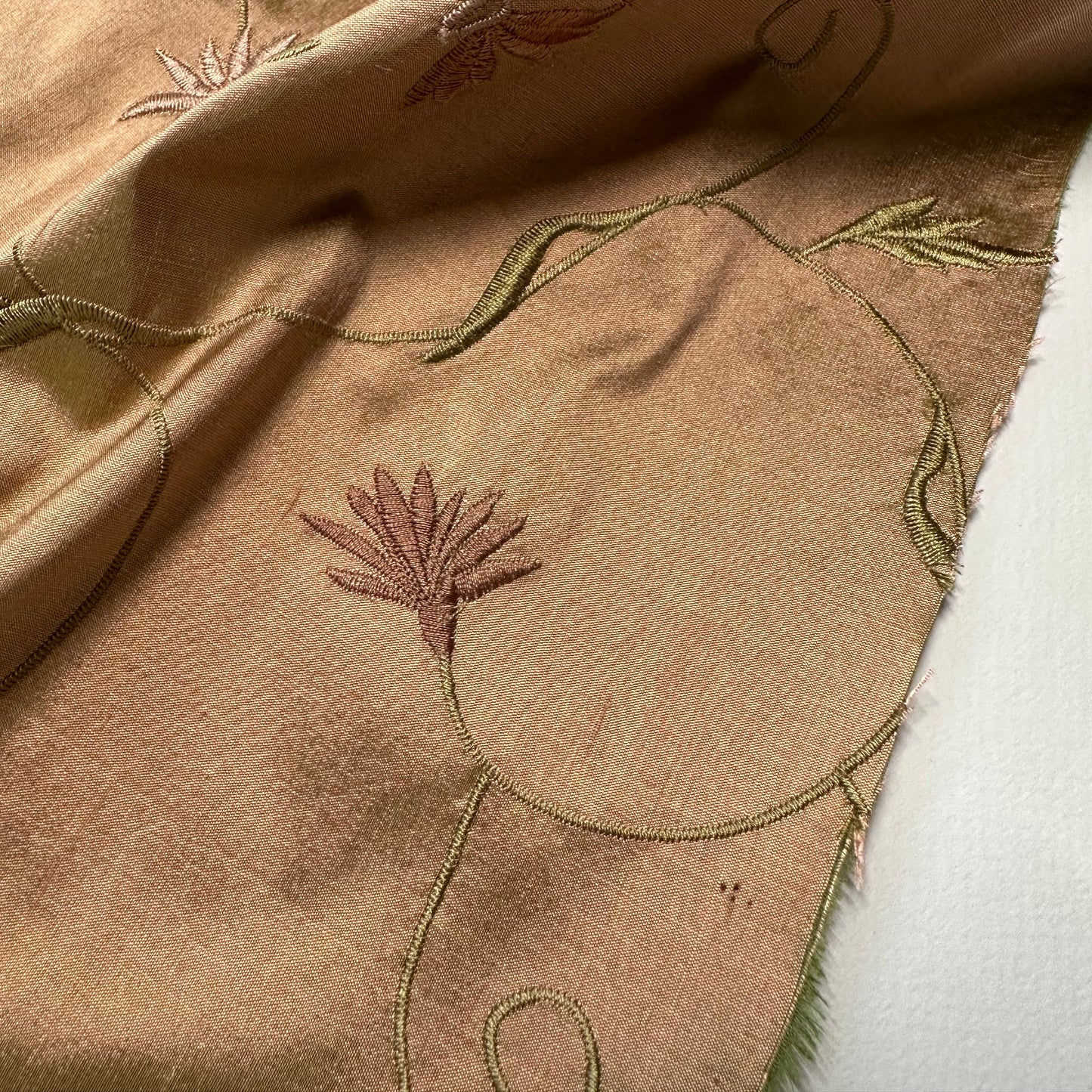 EMBROIDERED MAPLE POWERLOOM SILK