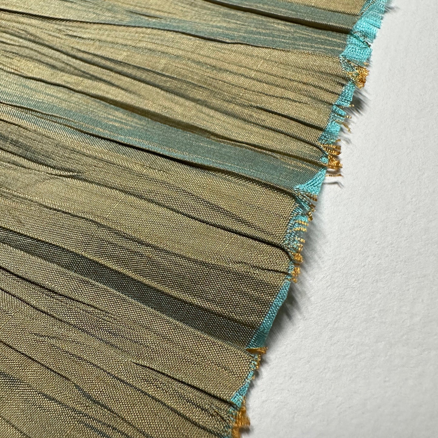 VERDIGRIS PLEATED SILK REMNANT