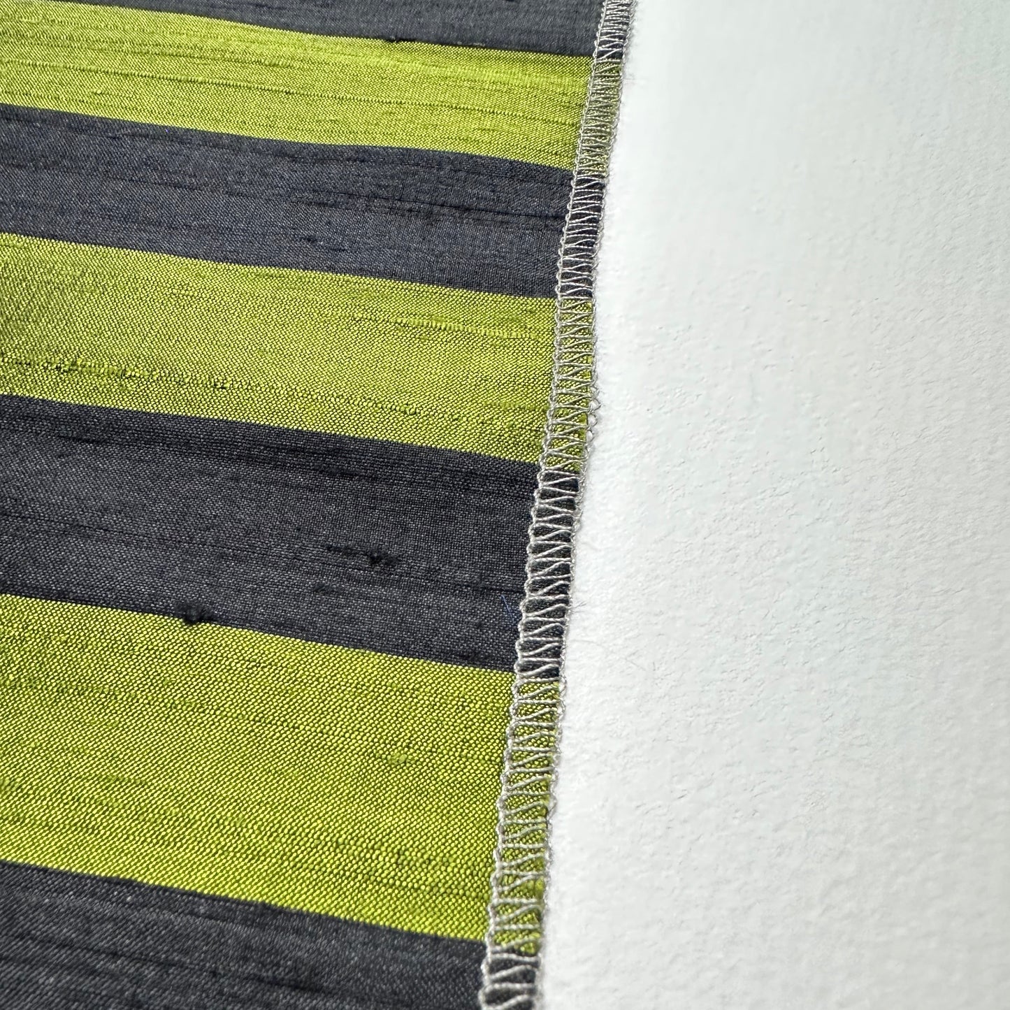 OLIVE STRIPE DUPION SILK