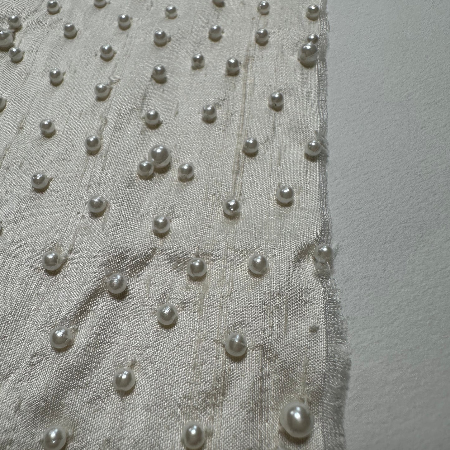 IVORY BEADED PEARL SILK