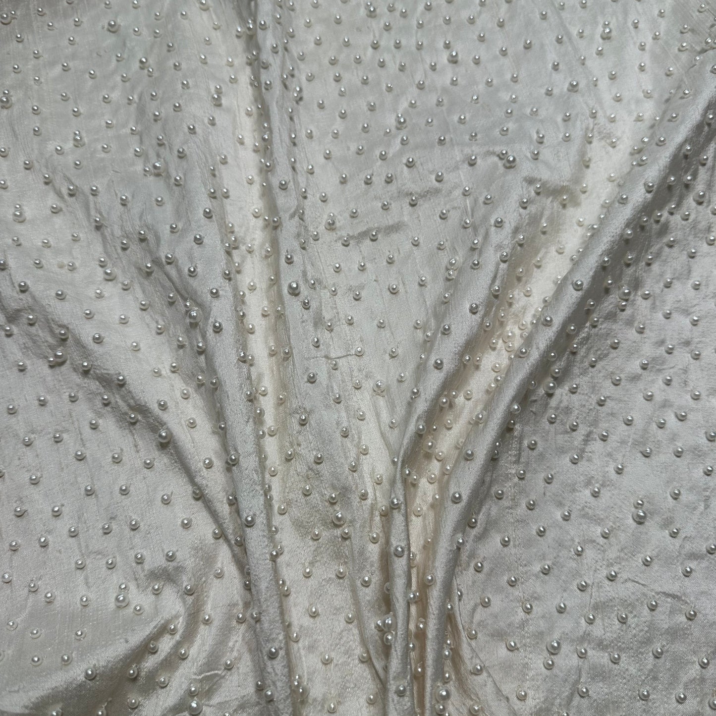 IVORY BEADED PEARL SILK