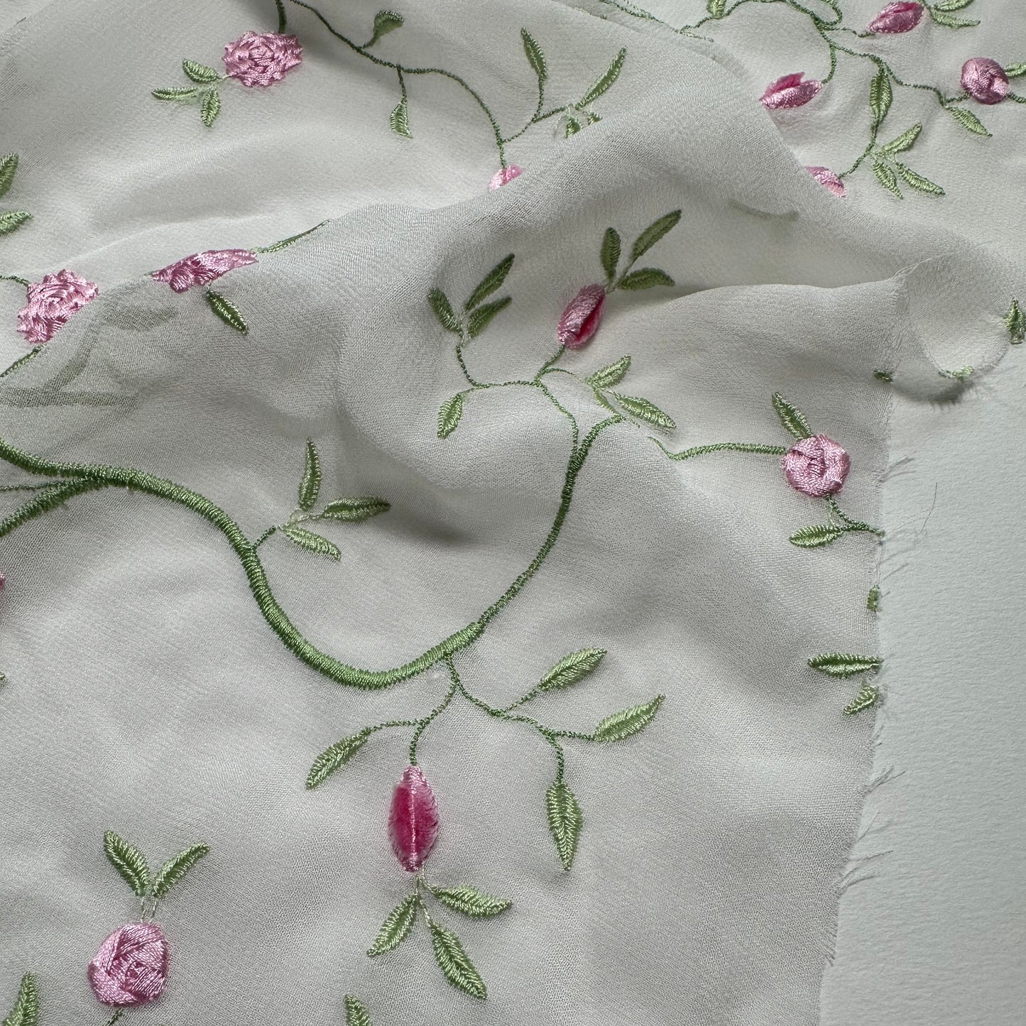 EMBROIDERED SILK GEORGETTE