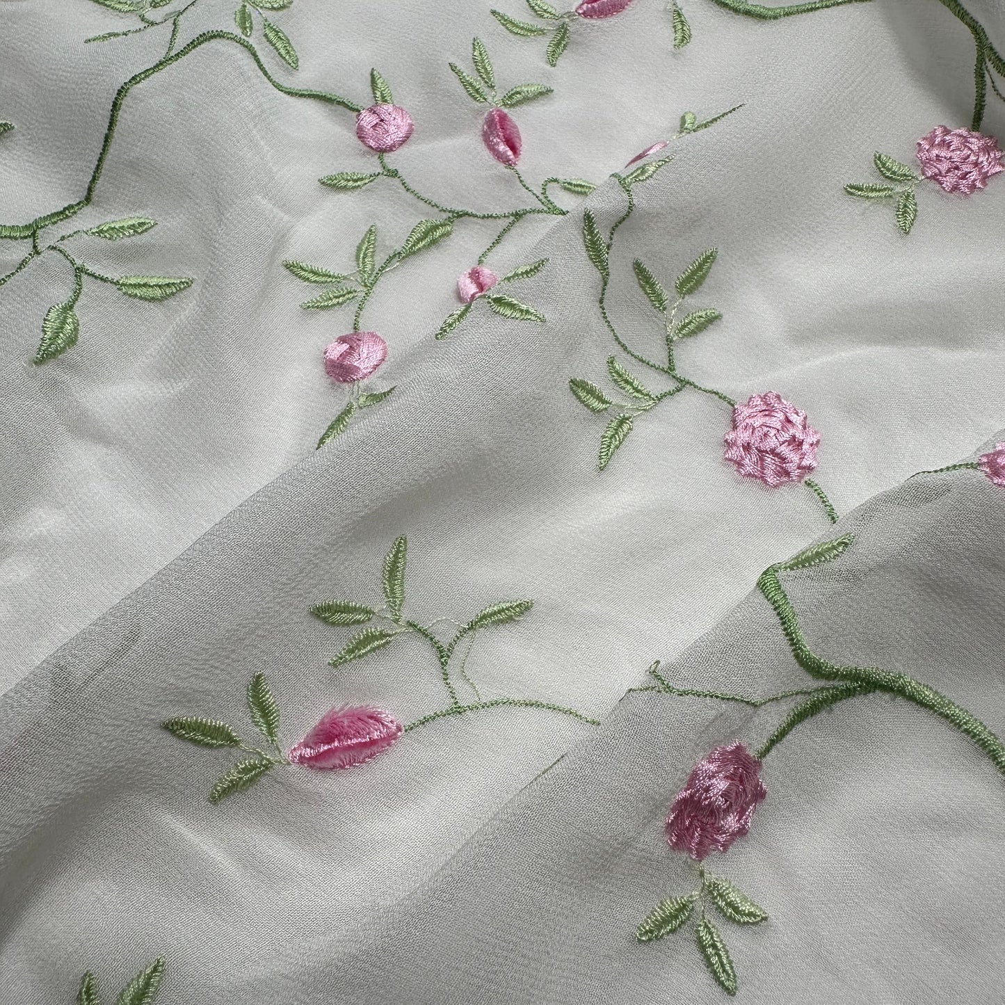 EMBROIDERED SILK GEORGETTE