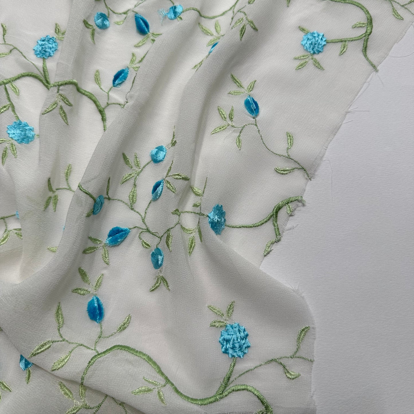 EMBROIDERED SILK GEORGETTE