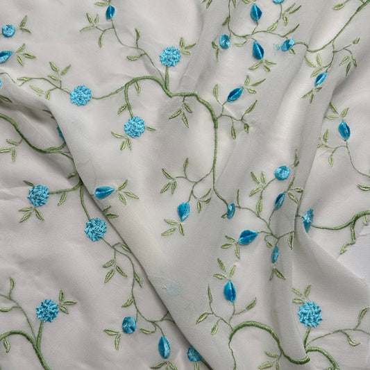 EMBROIDERED SILK GEORGETTE