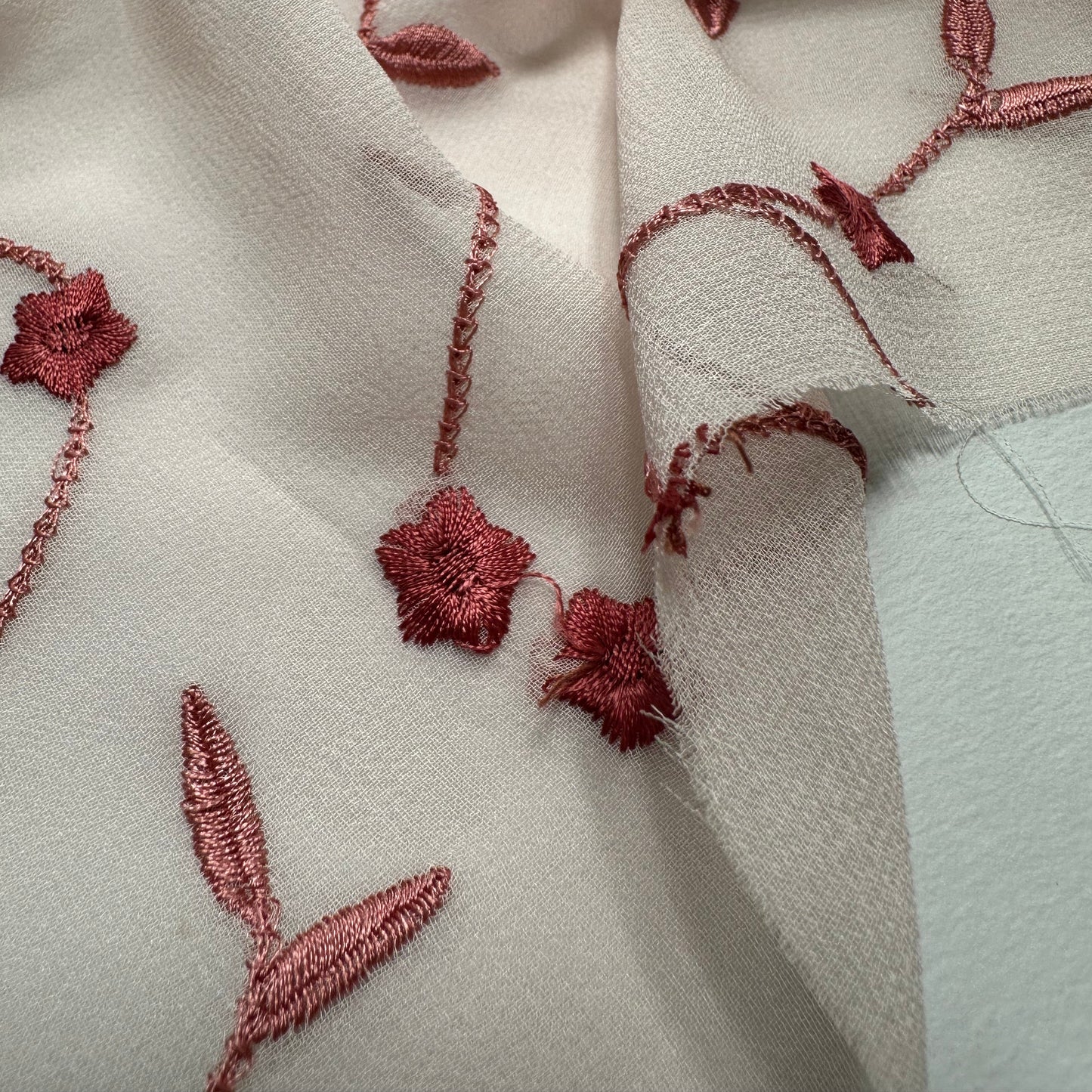 EMBROIDERED SILK GEORGETTE