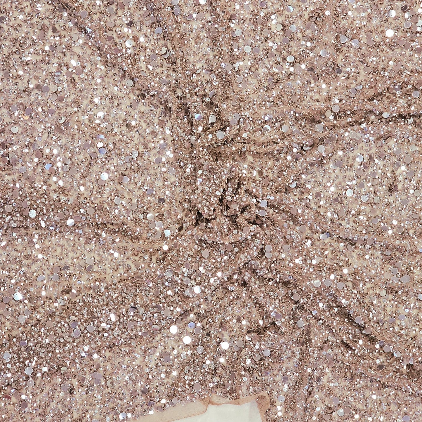 SEQUINNED TAUPE TULLE