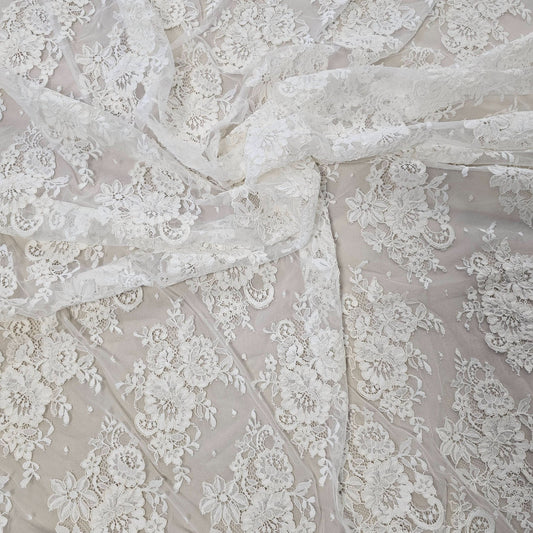 IVORY FLORAL CORDED LACE
