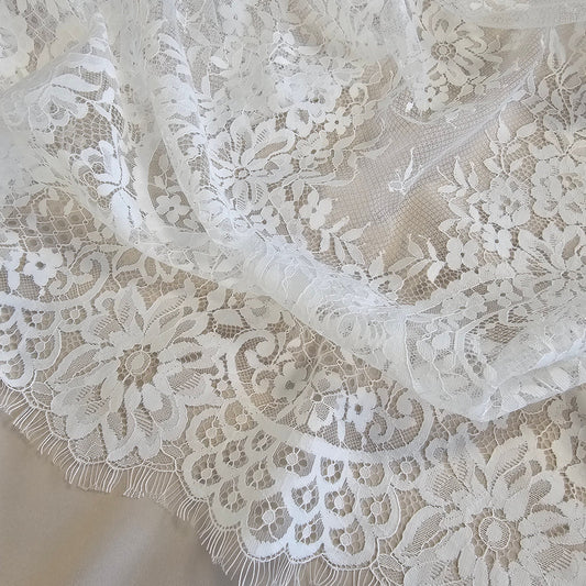 FINE IVORY FLORAL LACE