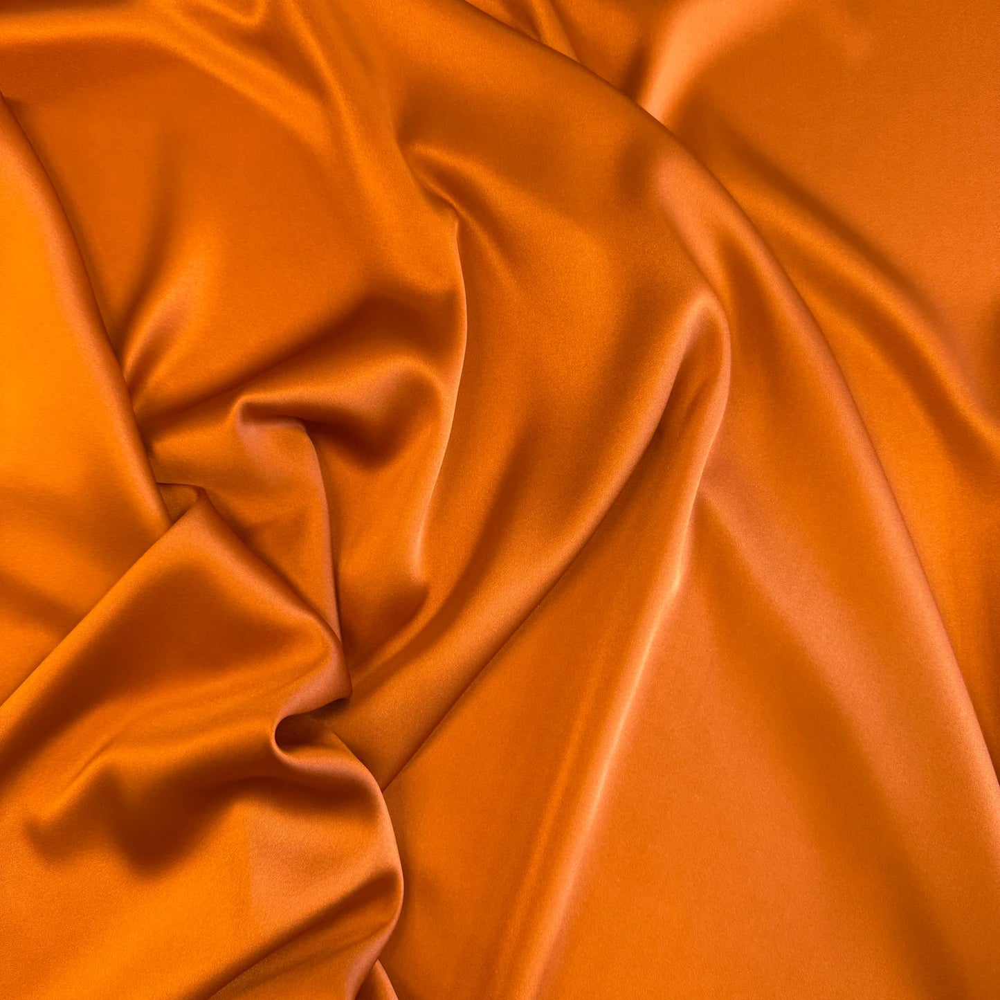 BURNT ORANGE STRETCH SILK SATIN