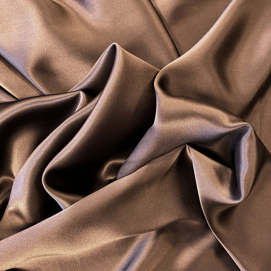 DARK CHOCOLATE SANDWASH SATIN SILK
