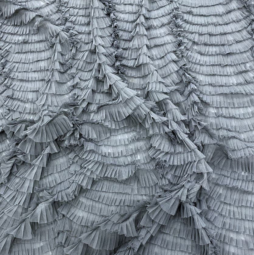 GUNMETAL RUFFLED TULLE