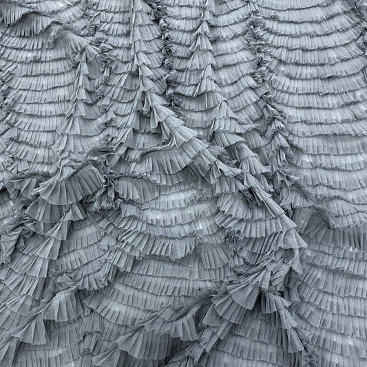 GUNMETAL RUFFLED TULLE