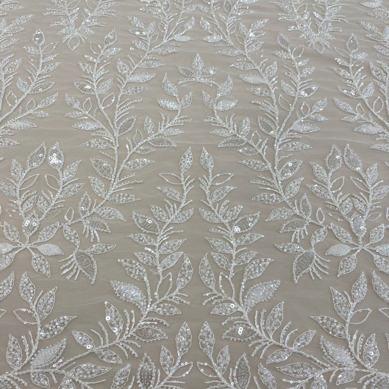 IVORY EMBROIDERED TULLE
