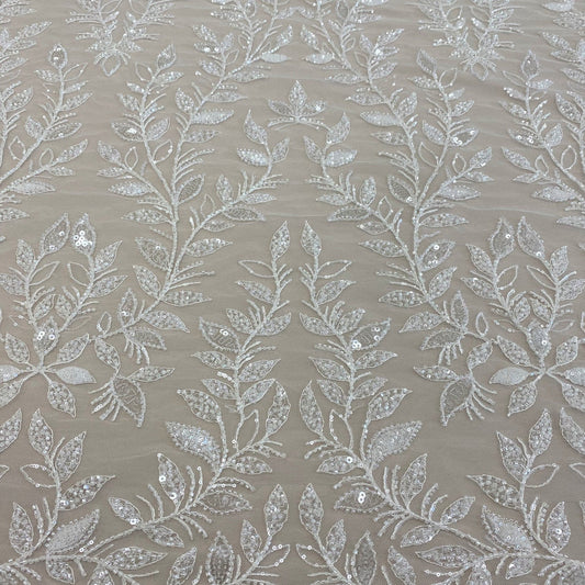 IVORY EMBROIDERED TULLE