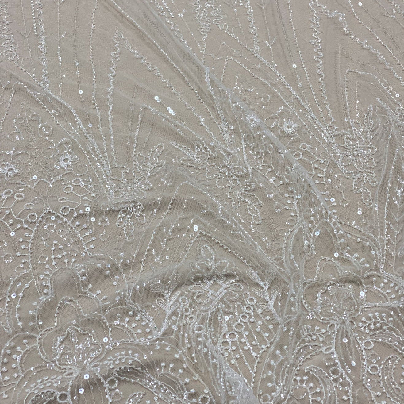 IVORY EMBELLISHED TULLE