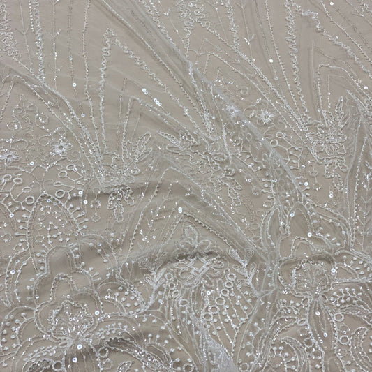 IVORY EMBELLISHED TULLE
