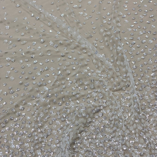 SILVER SEQUINNED TULLE
