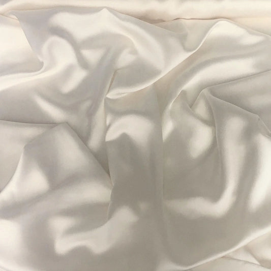 WHITE CREPE SILK SATIN