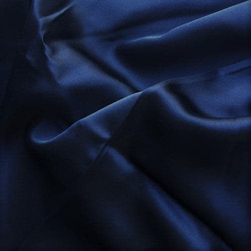 NAVY CREPE SILK SATIN