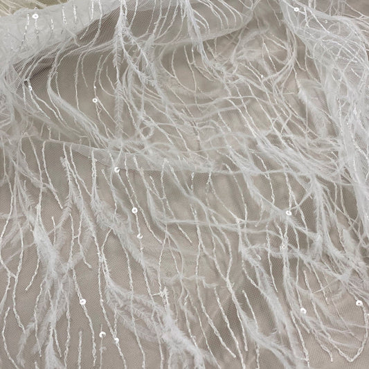 IVORY FEATHERED TULLE